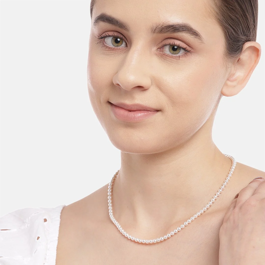 Pearl Rhodium Plated 925 Sterling Silver Necklace - Image 3