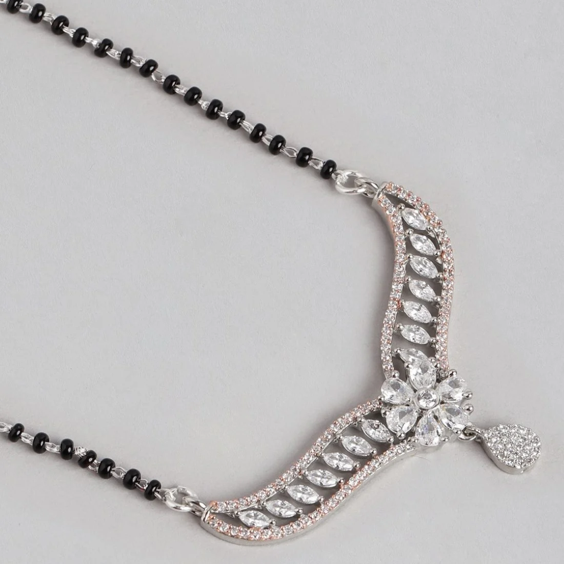Garden Serenade Dual Tone CZ 925 Sterling Silver Mangalsutra - Image 5