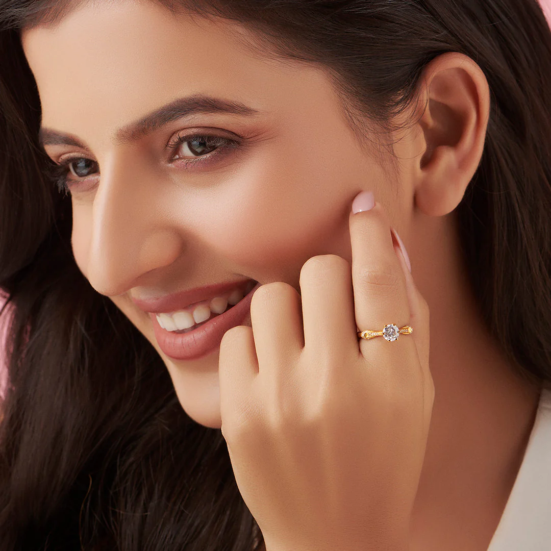Gilded Allure Adjustable Gold Plated 925 Sterling Silver Ring (Adjustable) - Image 3