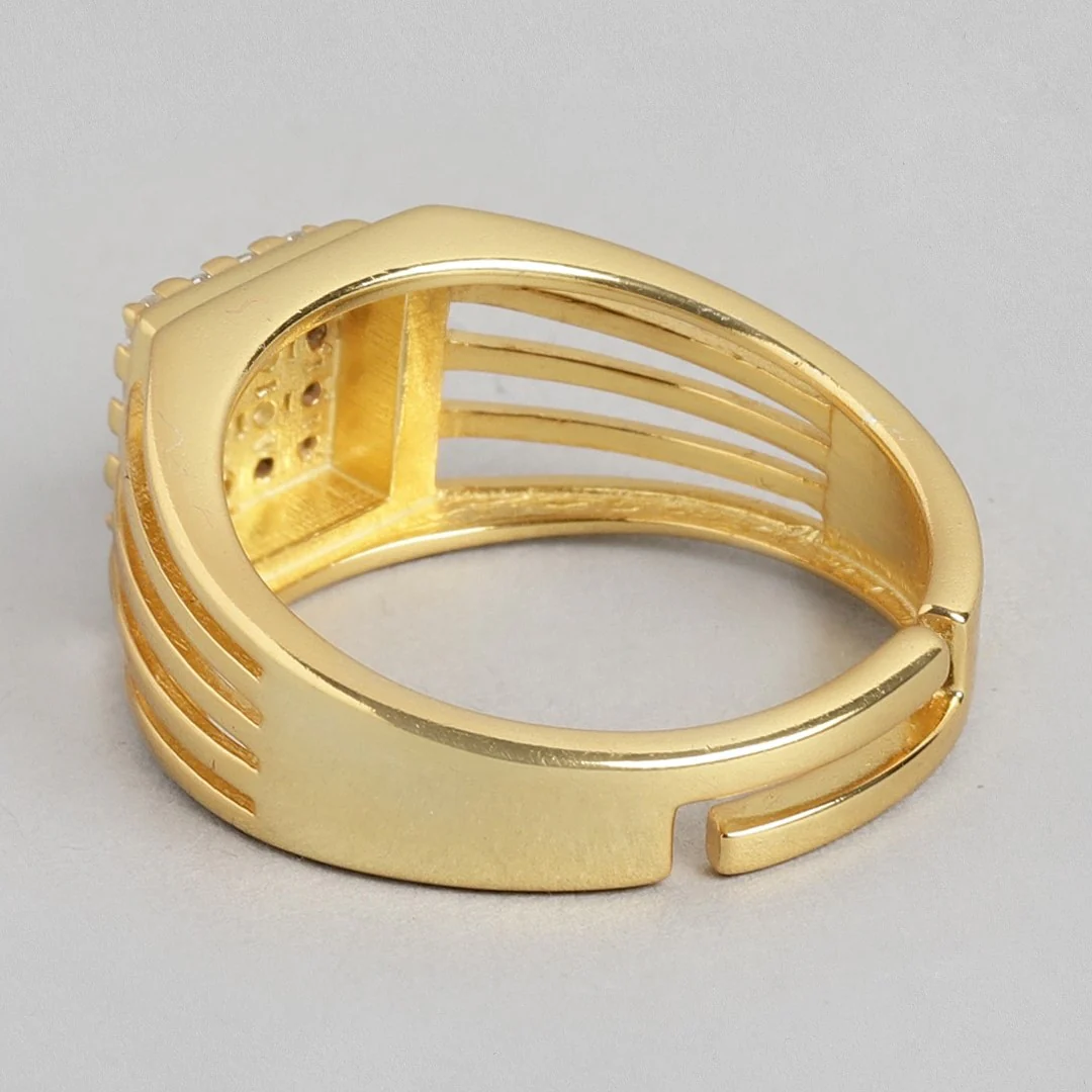 Gilded Love 925 Sterling Silver Gold-Plated Couple Ring (Adjustable) - Image 10