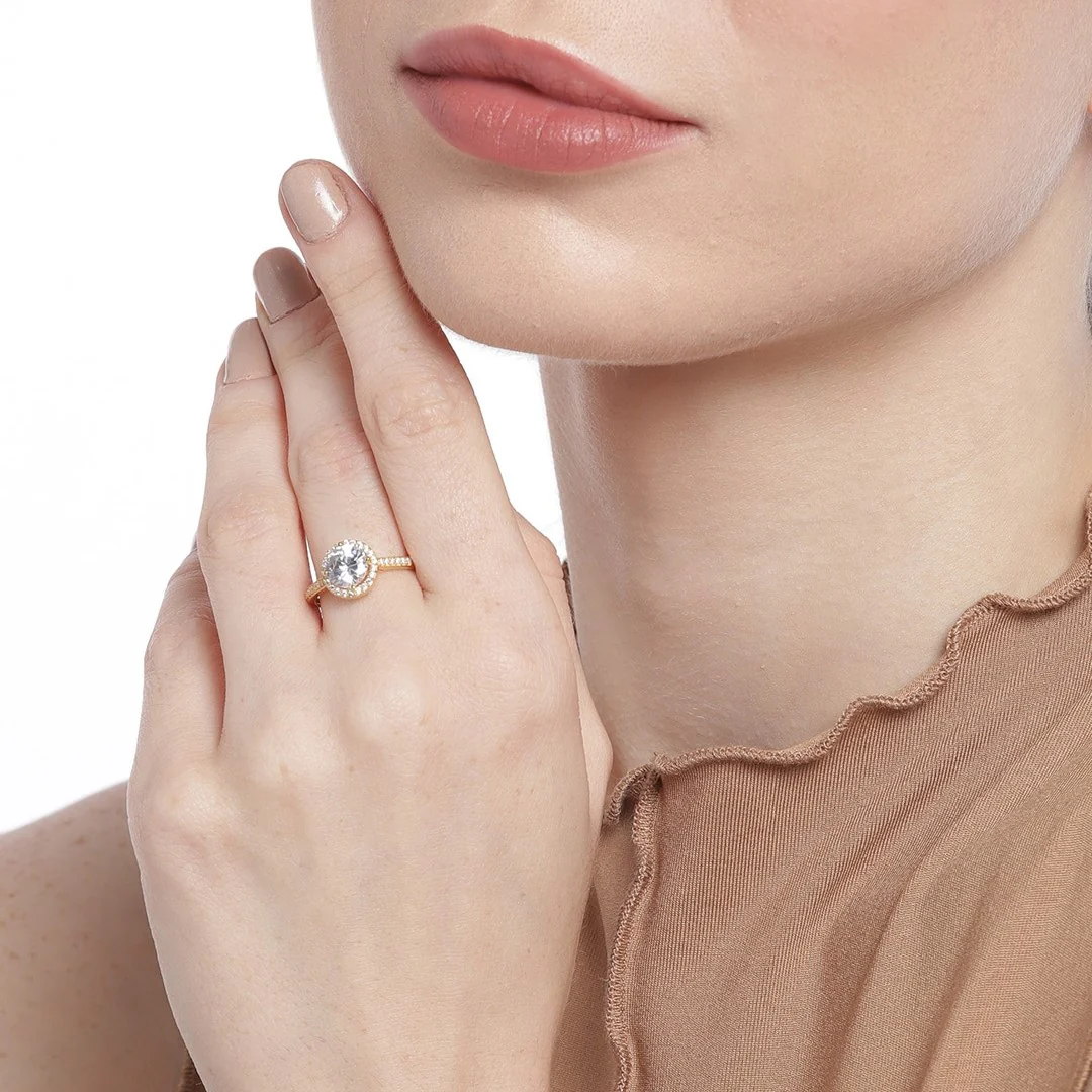 Gilded Love 925 Sterling Silver Gold-Plated Couple Ring (Adjustable) - Image 3