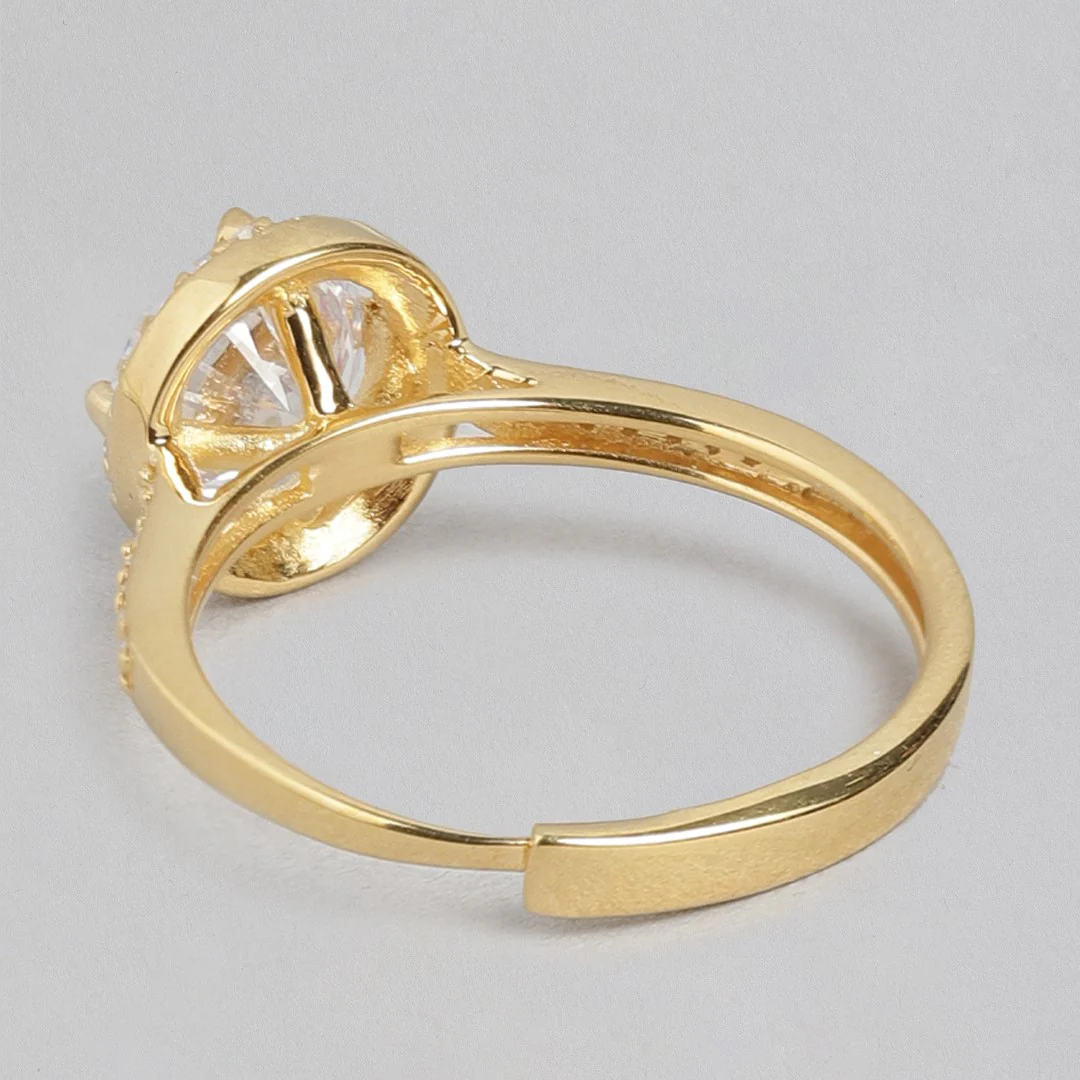 Gilded Love 925 Sterling Silver Gold-Plated Couple Ring (Adjustable) - Image 9