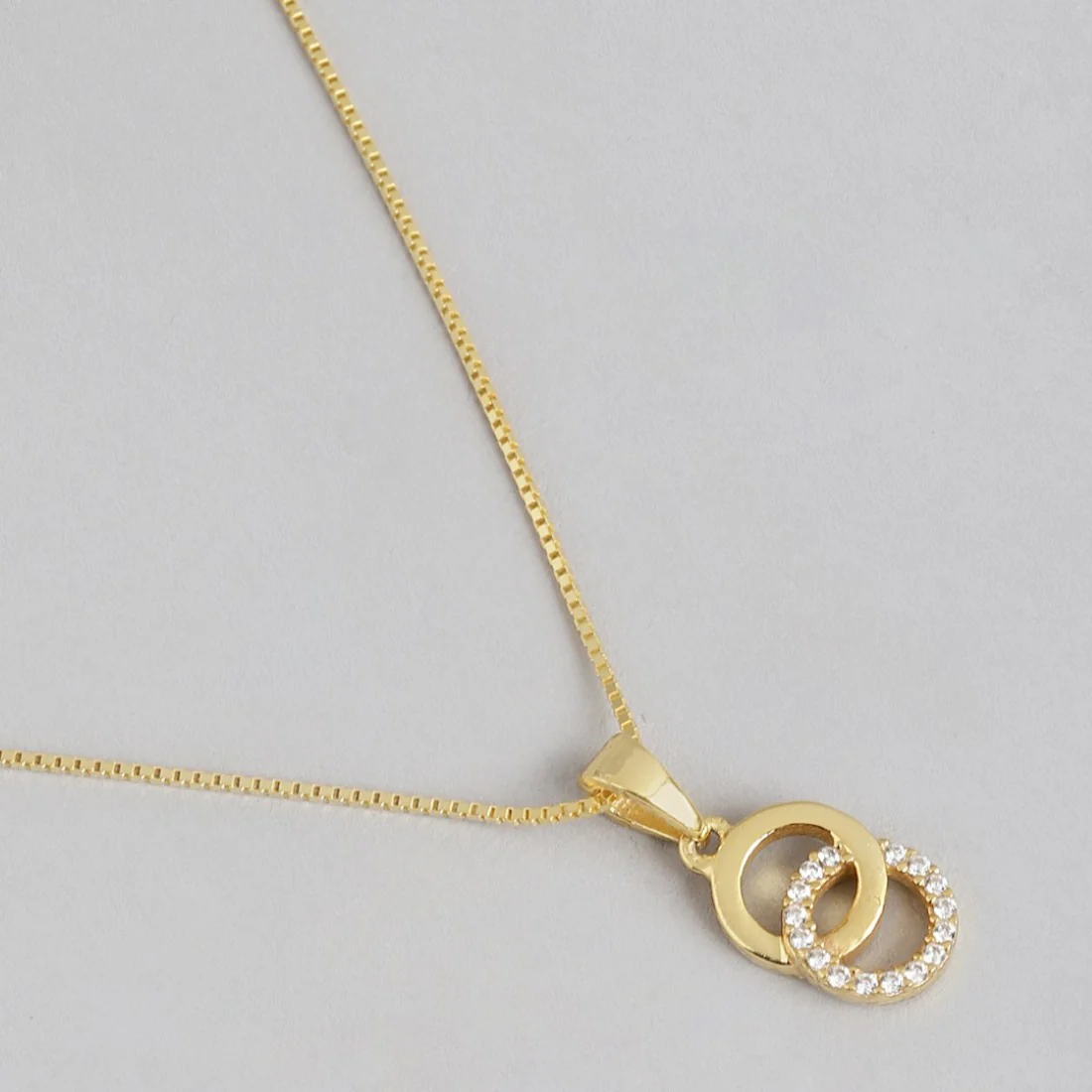 Gilded Orbit CZ Gold-Plated 925 Sterling Silver Pendant with Chain - Image 5