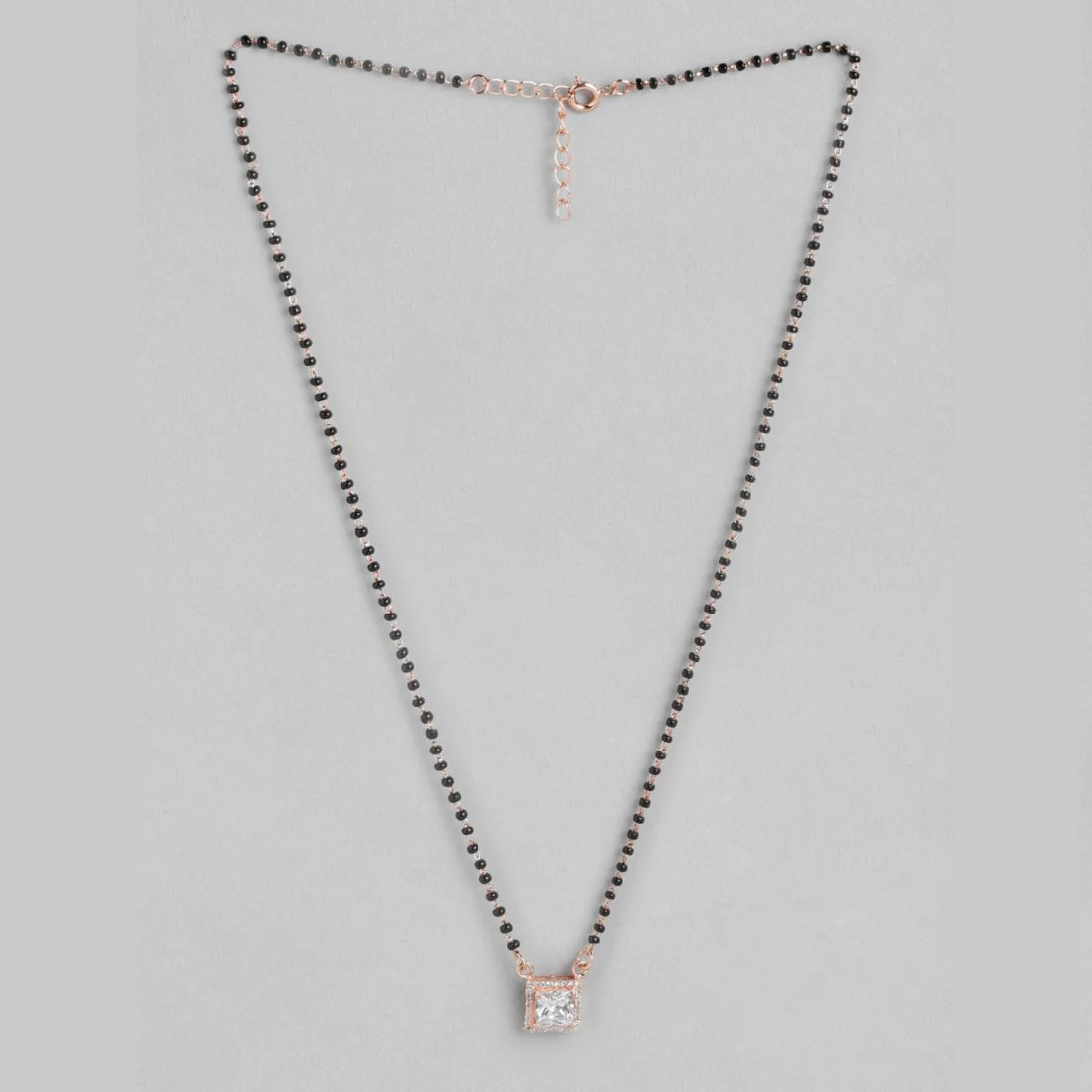Gleaming Vows Rose Gold CZ 925 Sterling Silver Mangalsutra - Image 4