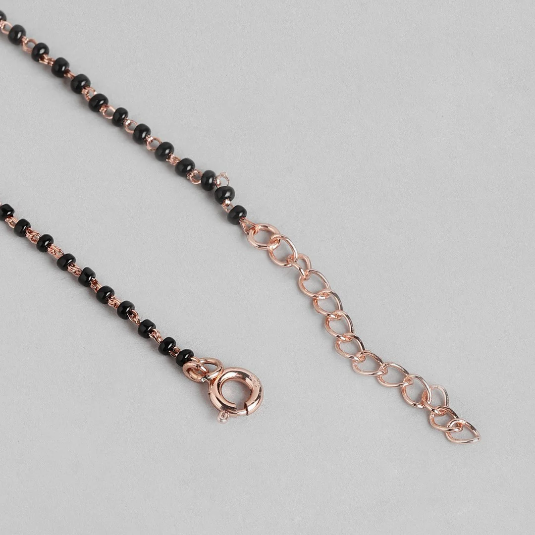 Gleaming Vows Rose Gold CZ 925 Sterling Silver Mangalsutra - Image 5