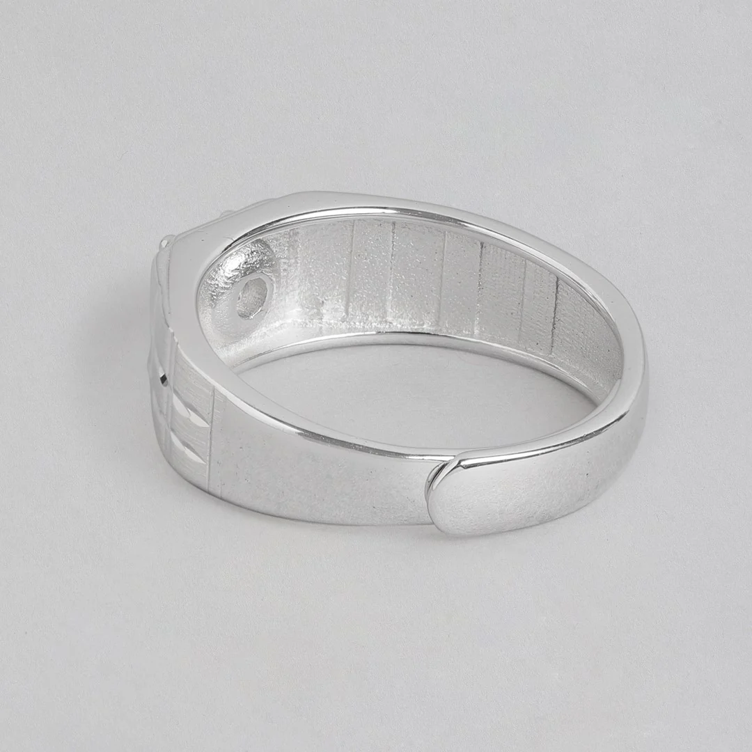 Glimmering Promise Rhodium-Plated 925 Sterling Silver Couple Ring (Adjustable) - Image 9