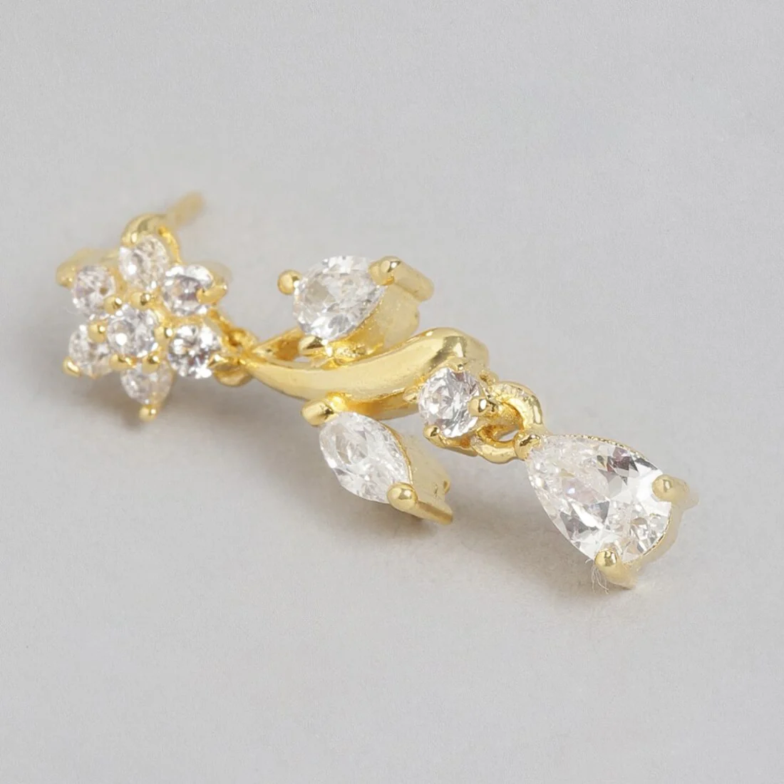 Glistening Cascade Gold Plated 925 Sterling Silver Drop Earrings - Image 5