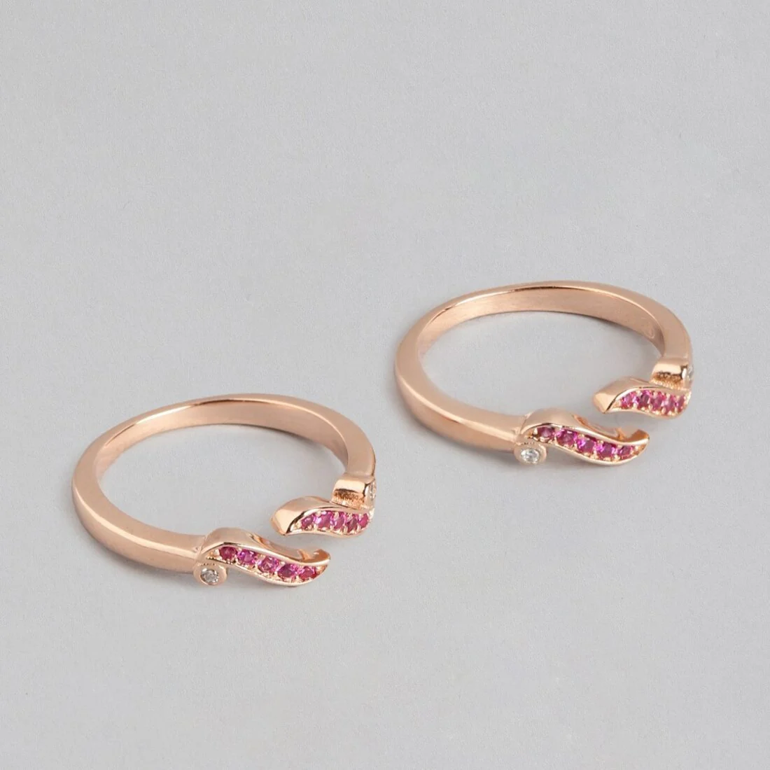 Glistening Rose Gold Plated 925 Sterling Silver Cubic Zirconia Toe Ring - Image 3