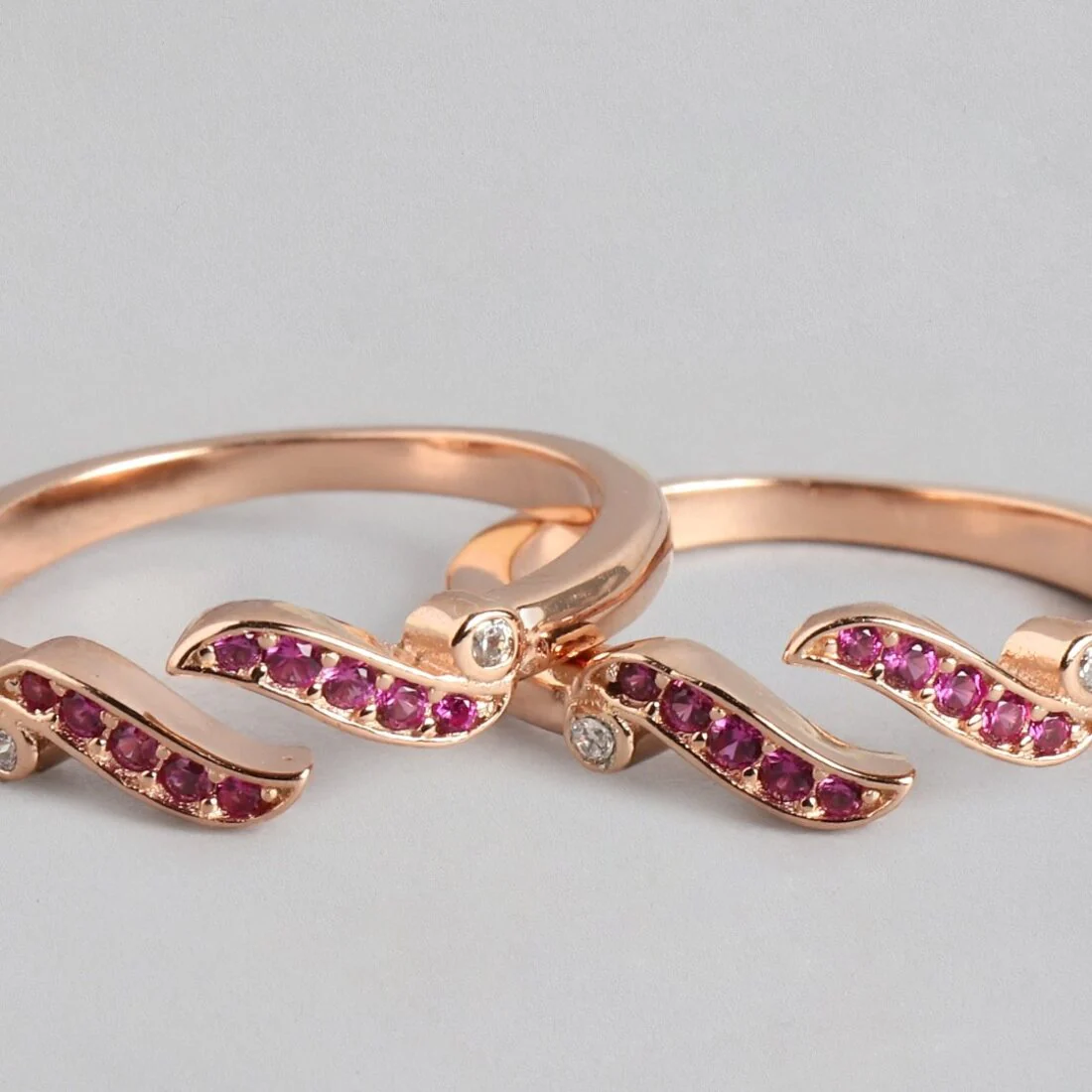 Glistening Rose Gold Plated 925 Sterling Silver Cubic Zirconia Toe Ring - Image 5