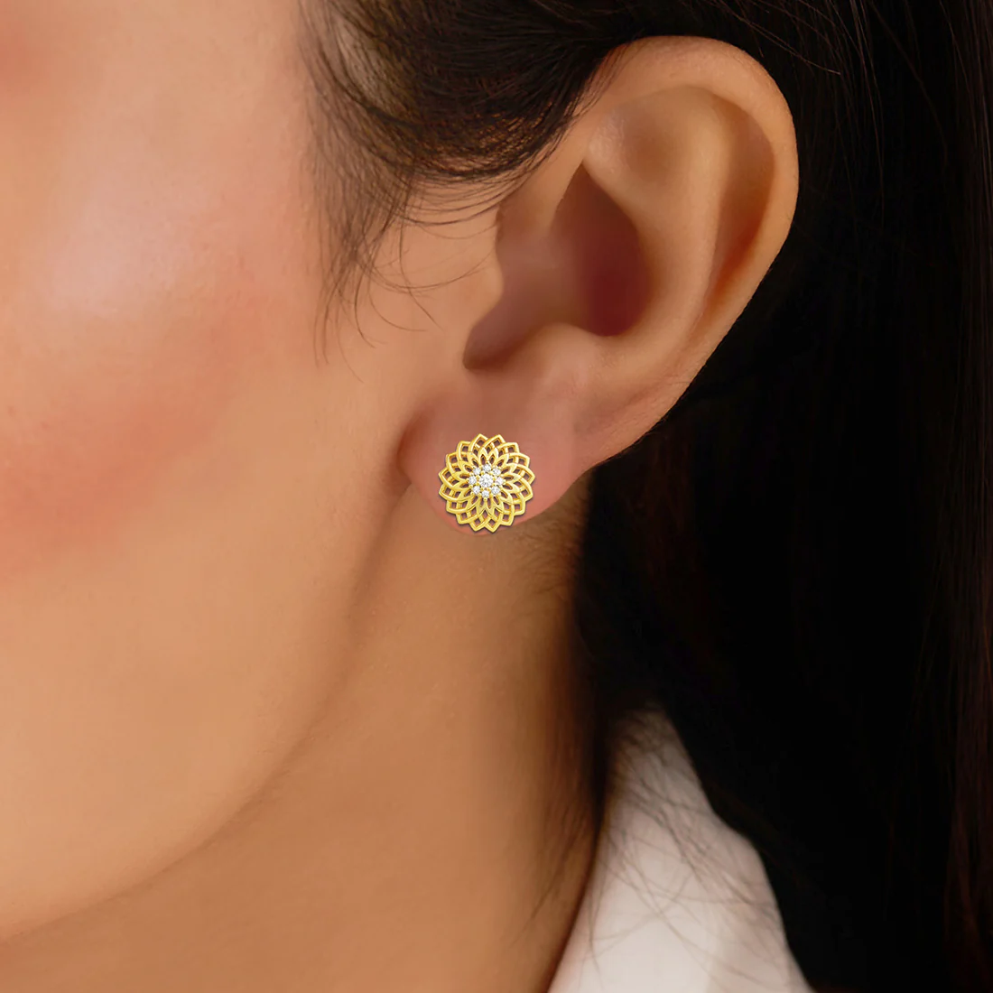 Sun-kissed Bloom Gold Plated Earrings - Image 2