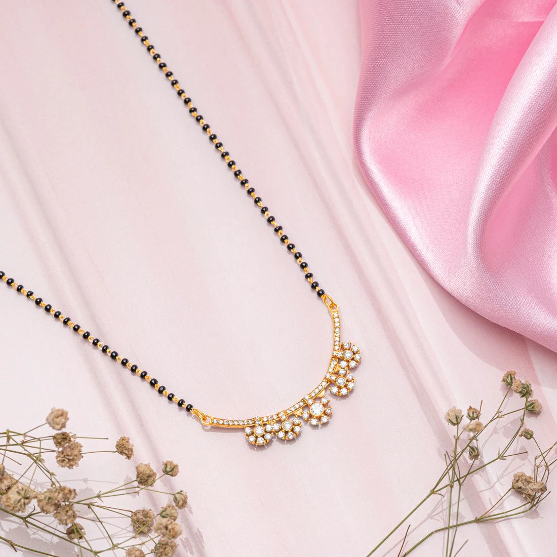 Gold Plated Flower 925 Sterling Silver Mangalsutra Gift Hamper - Image 3