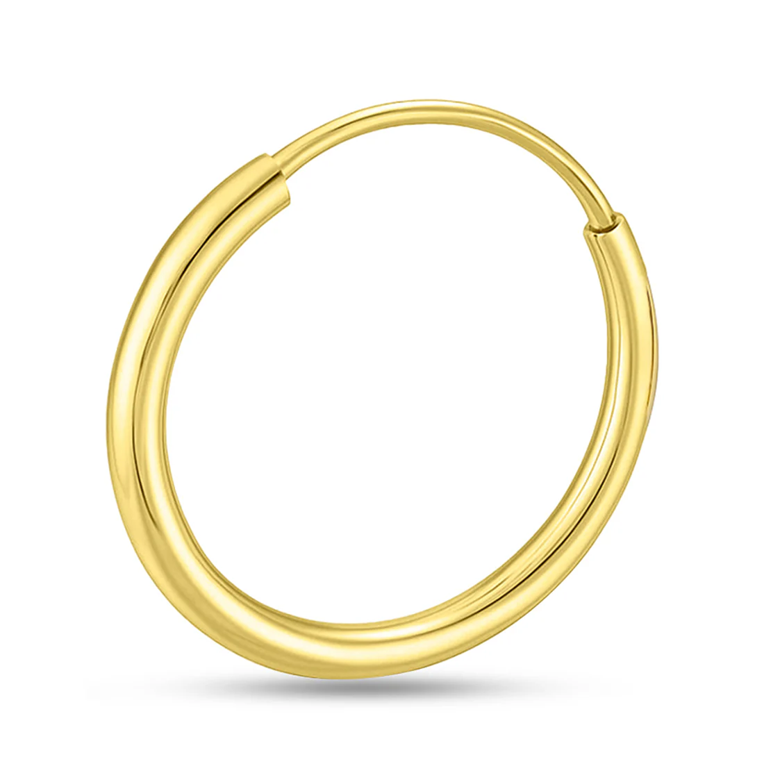 Gold Plated Round 925 Sterling Silver Hoops - Image 6