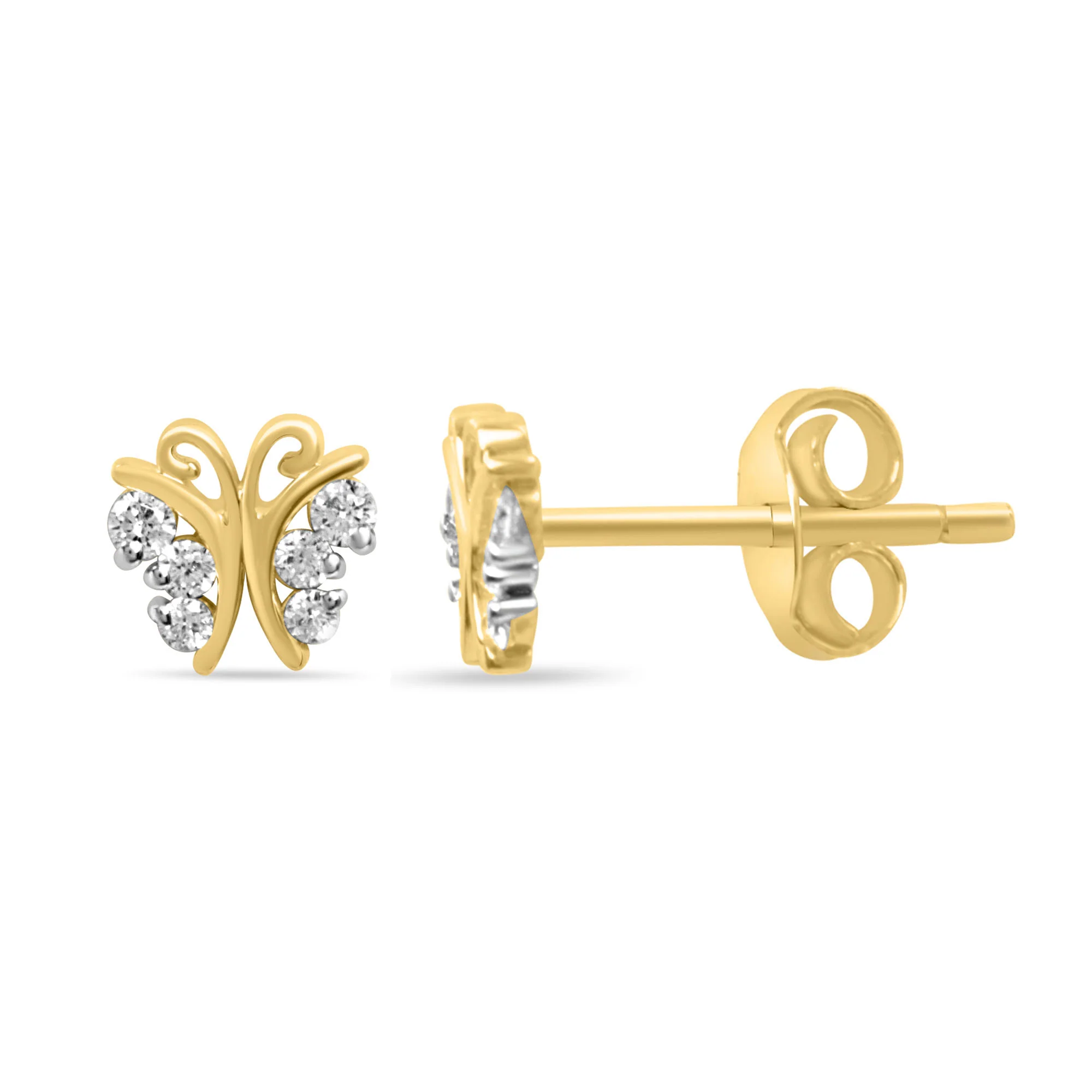 Gold Danaid Earrings with Lab-Grown Diamonds