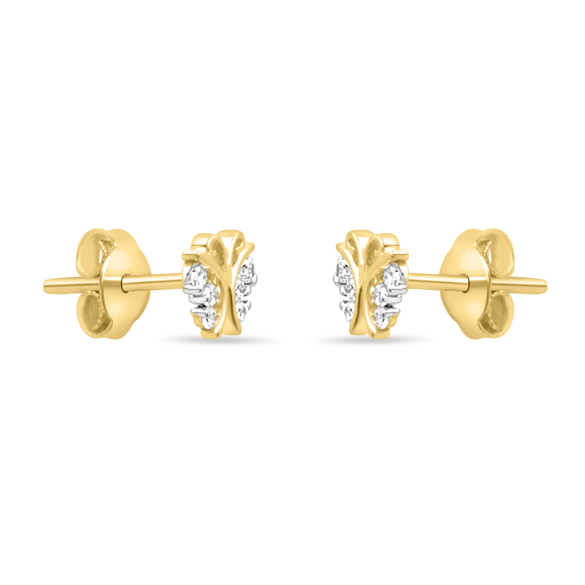 Gold Danaid Earrings with Lab-Grown Diamonds - Image 4