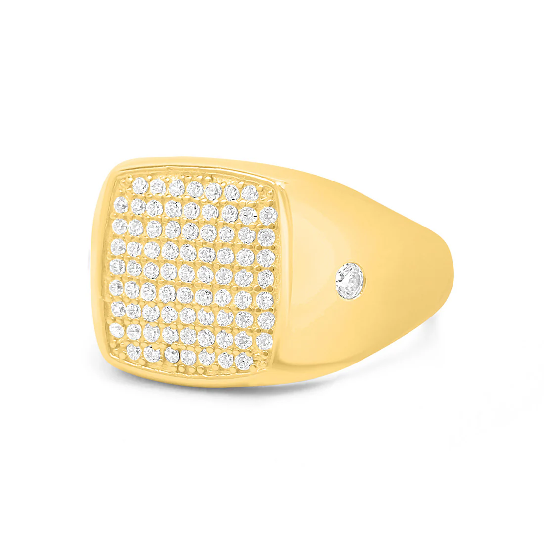 Golden Aura CZ Gold Plated 925 Sterling Silver Ring for Him (Adjustable) - Image 6
