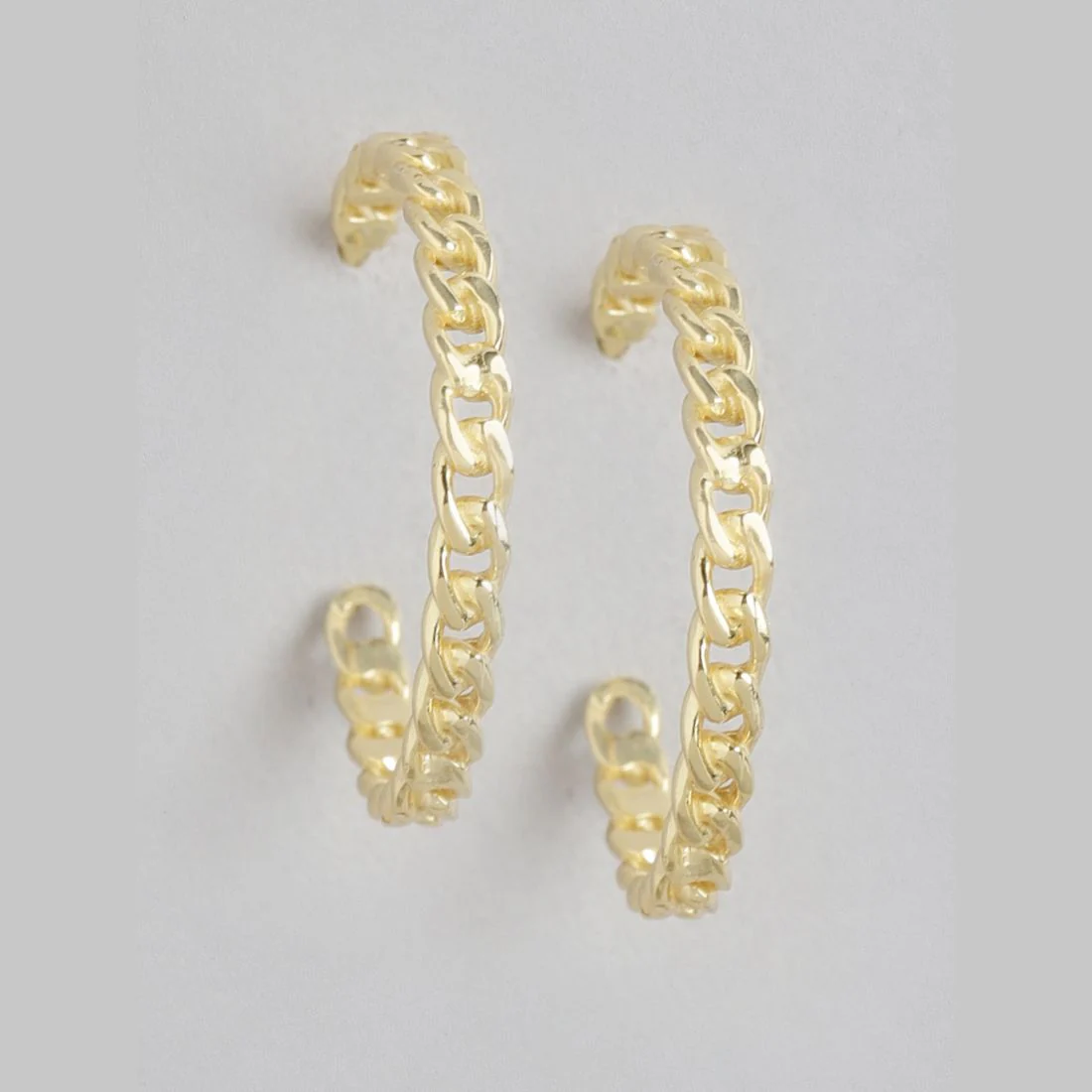 Golden Aura Gold-Plated 925 Sterling Silver Half Hoop Earrings - Image 3