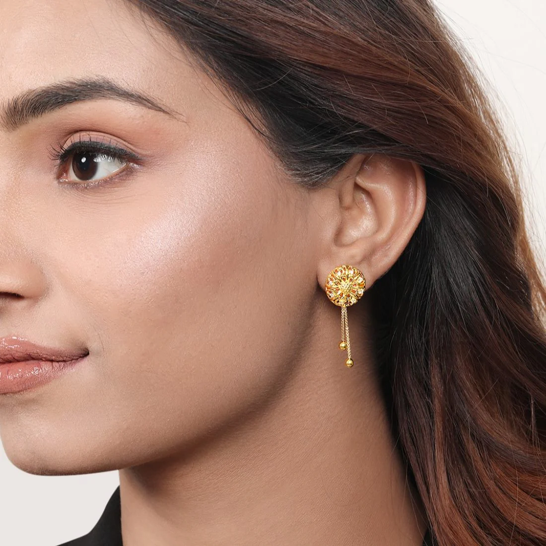 Golden Blossom Bloom 925 Sterling Silver Gold-Plated Flower Earrings - Image 4