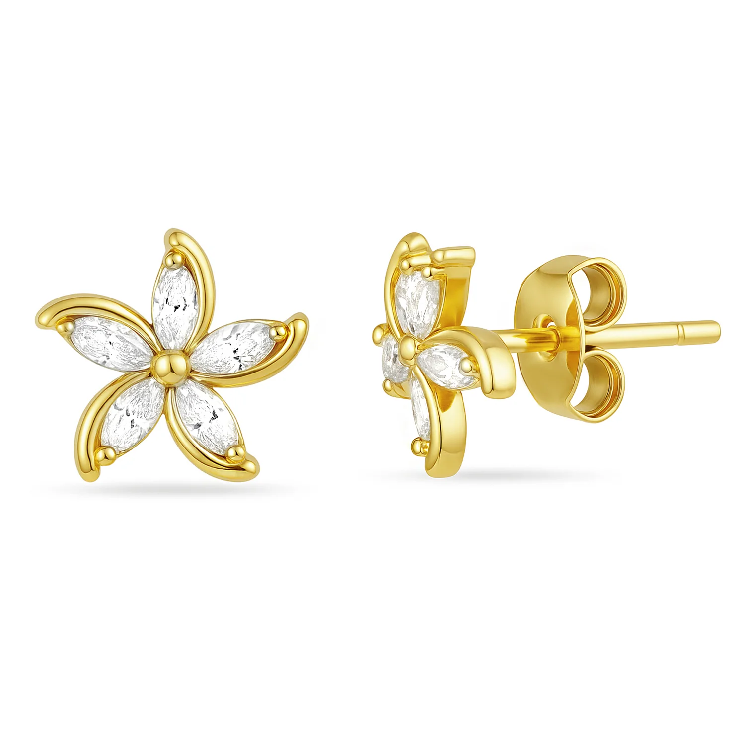 Golden Hour Bloom Stud Gold Plated Earrings - Image 5