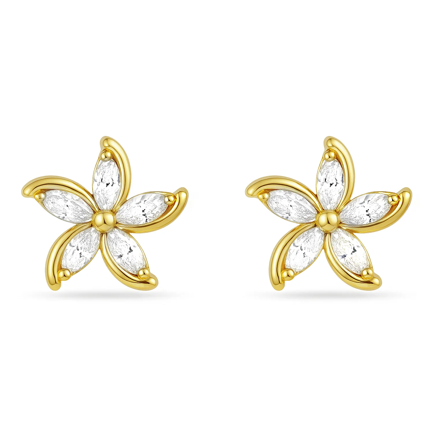 Golden Hour Bloom Stud Gold Plated Earrings - Image 6