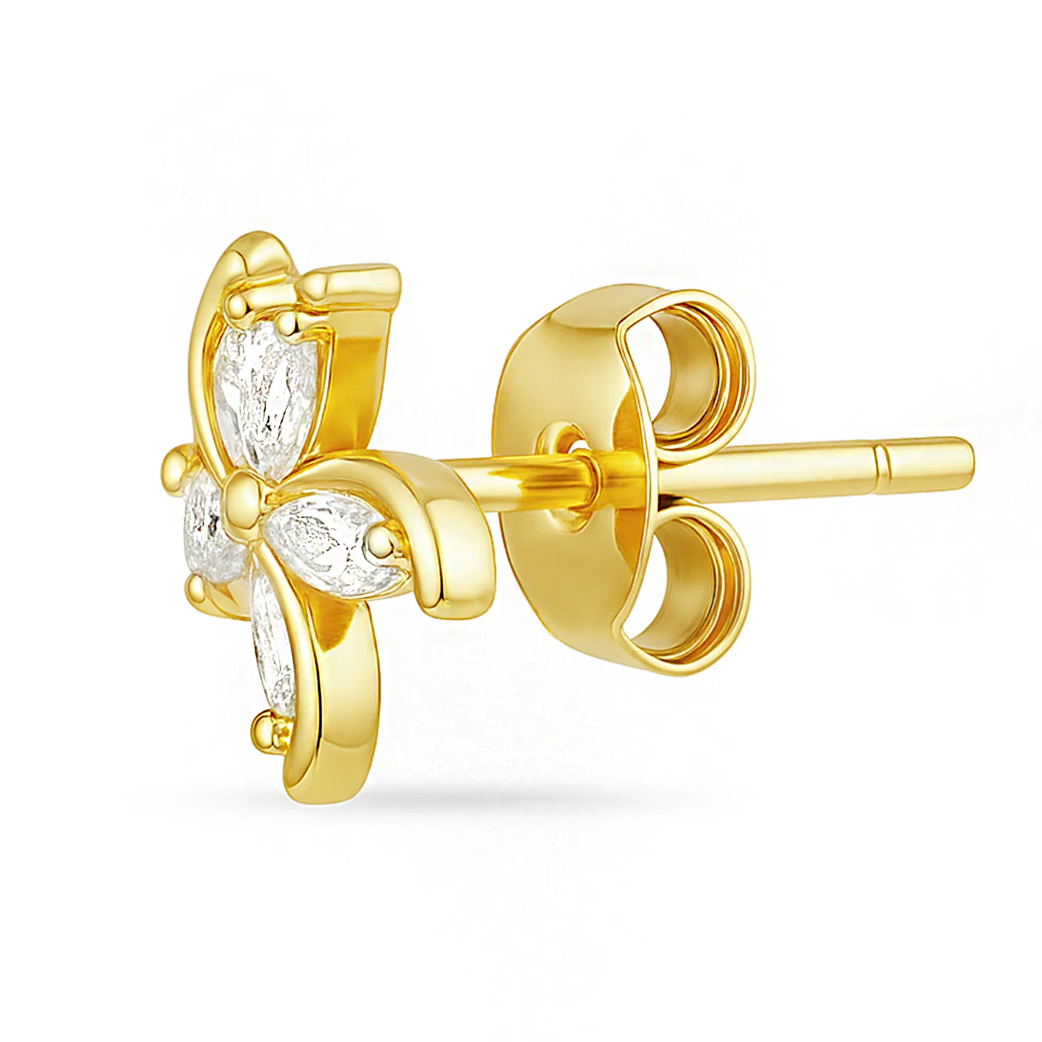 Golden Hour Bloom Stud Gold Plated Earrings - Image 7