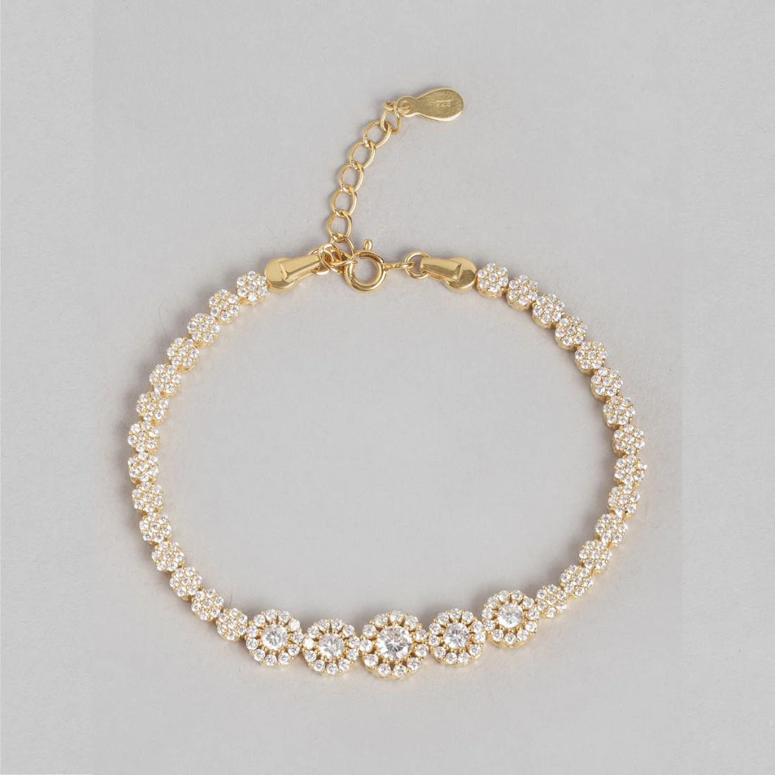 Golden Blossom Gold-Plated 925 Sterling Silver Flower Bracelet - Image 4