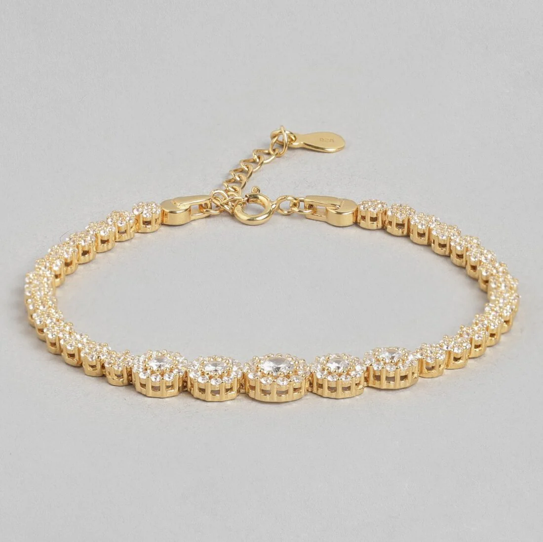 Golden Blossom Gold-Plated 925 Sterling Silver Flower Bracelet - Image 5