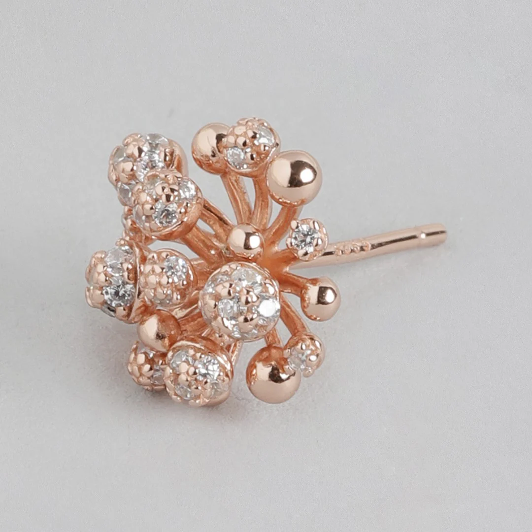 Golden Foliage Rose gold Plated 925 Sterling Silver Earrings - Image 4