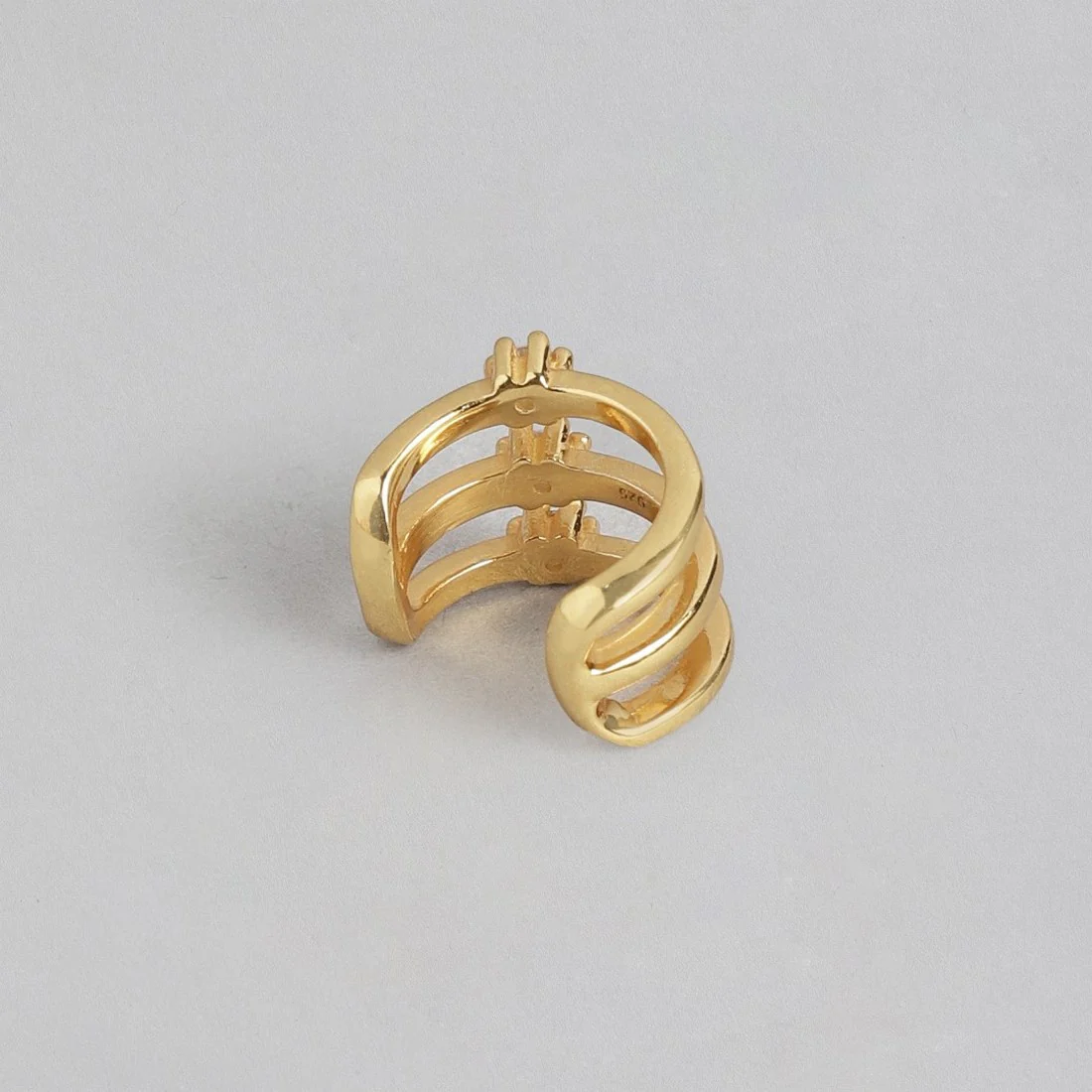 Golden Glamour Cubic Zirconia 925 Sterling Silver Earcuff - Image 6