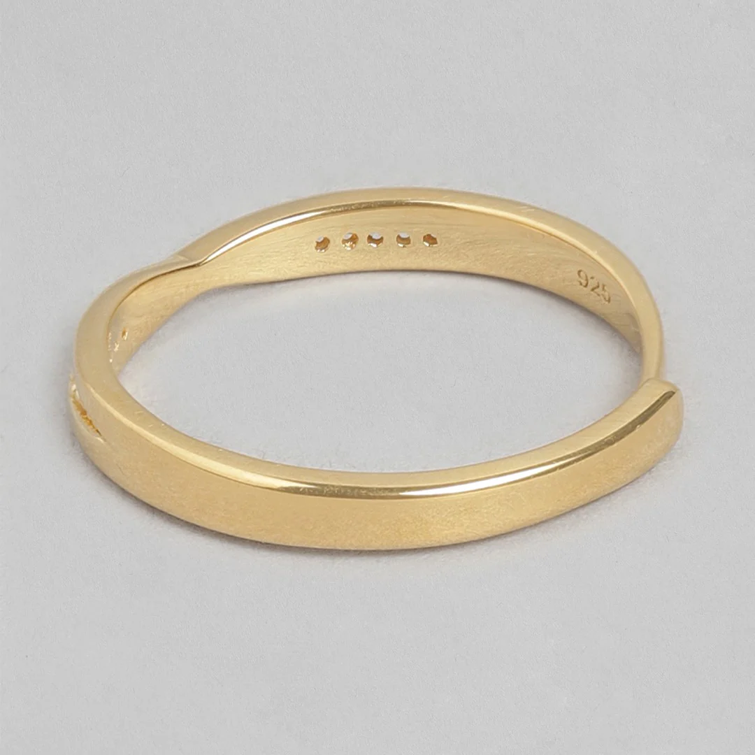 Golden Harmony Gold-Plated 925 Sterling Silver CZ Couple Ring (Adjustable) - Image 9