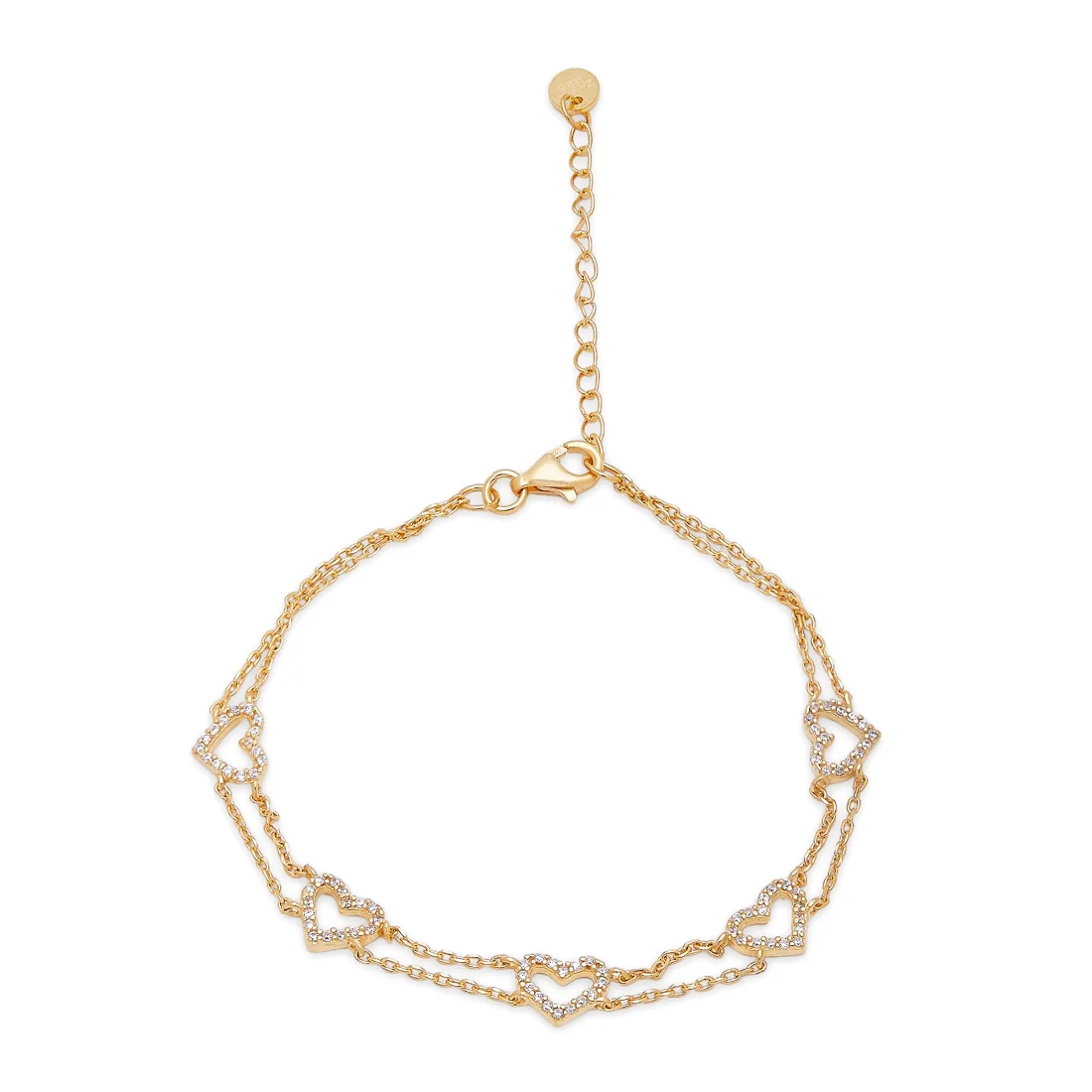 Golden Heartbeat 925 Sterling Silver Gold-Plated Heart Bracelet - Image 3
