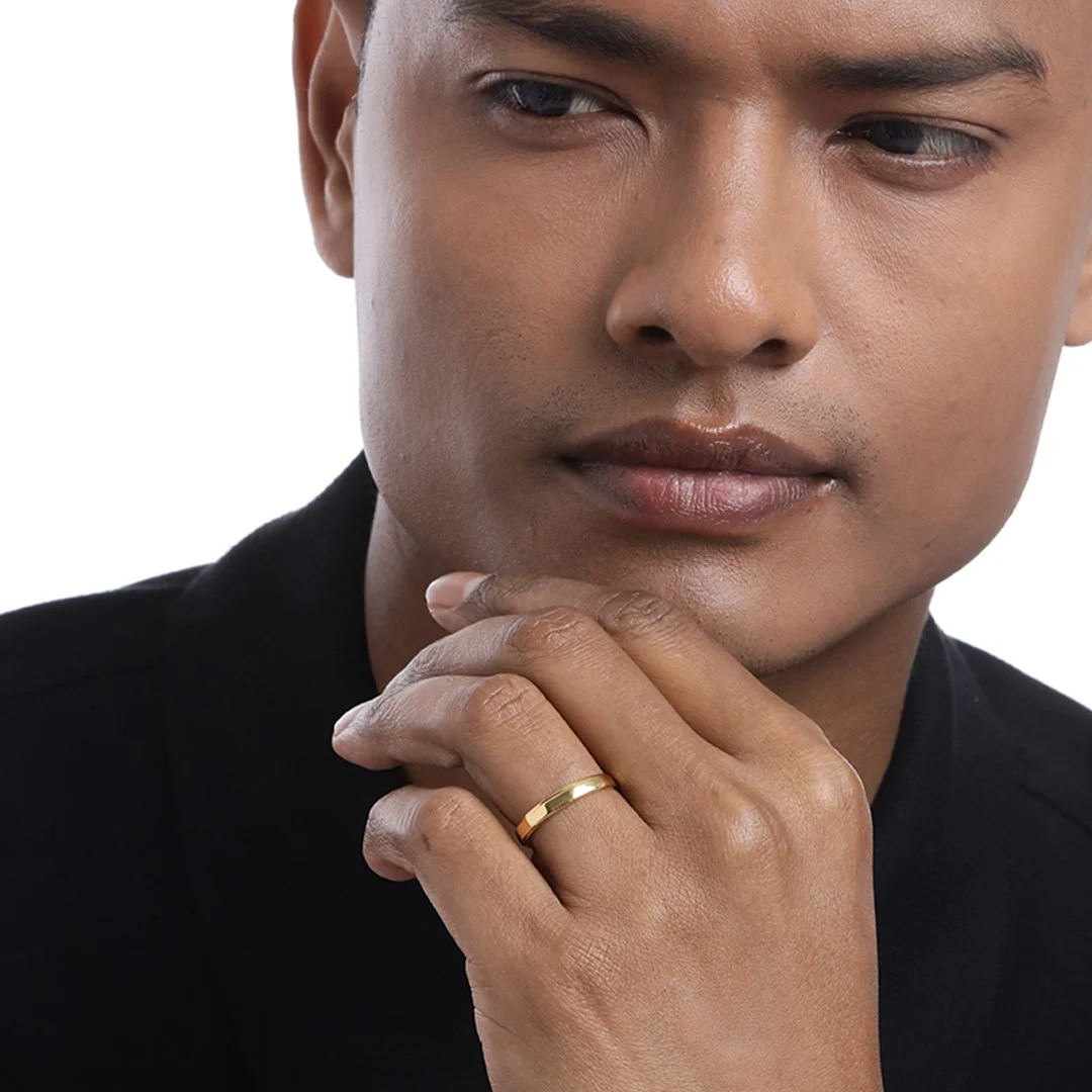 Golden Aura Gold-Plated 925 Sterling Silver Ring for Him (Adjustable) - Image 2