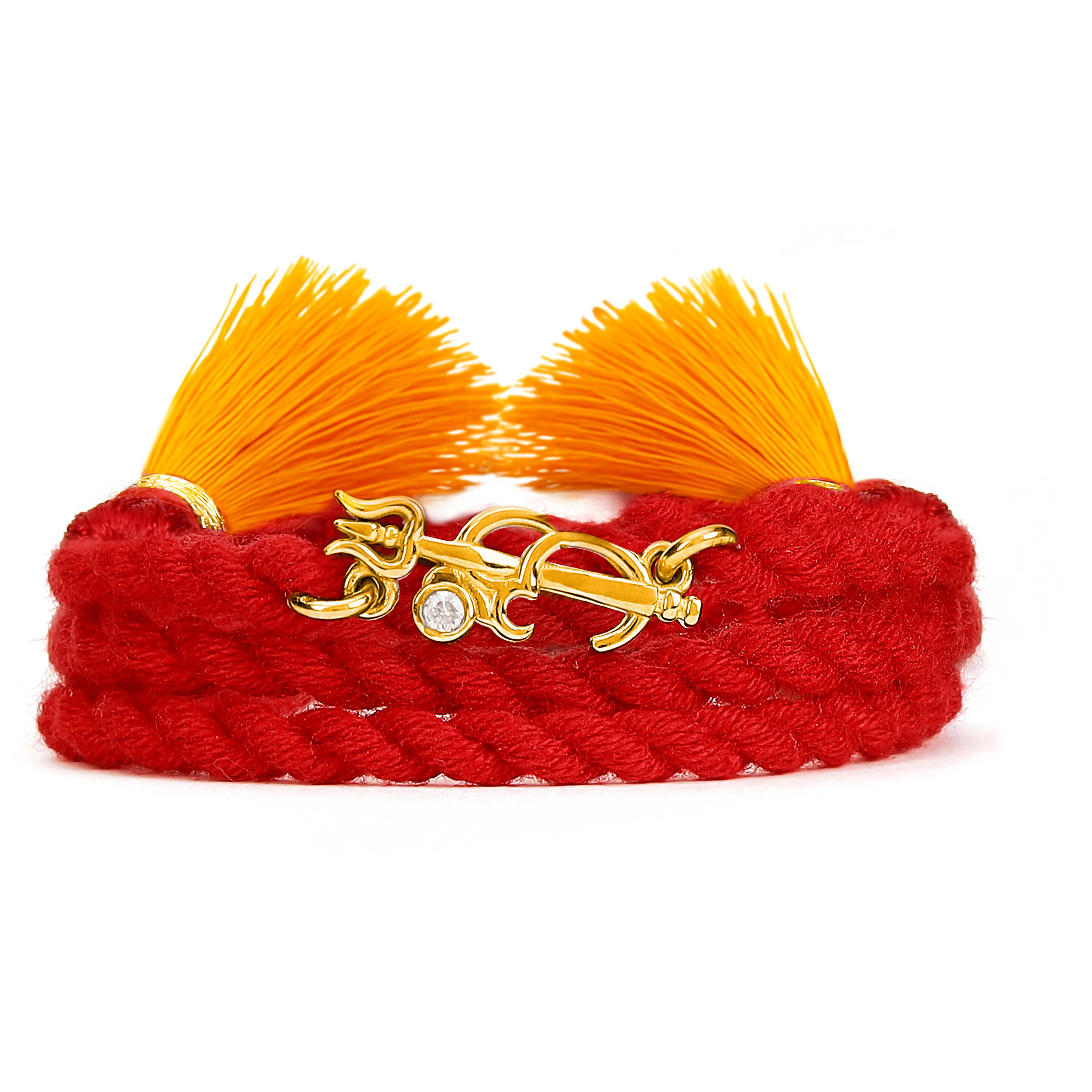 Golden Om Bond Gold-Plated 925 Sterling Silver Rakhi with Tassle