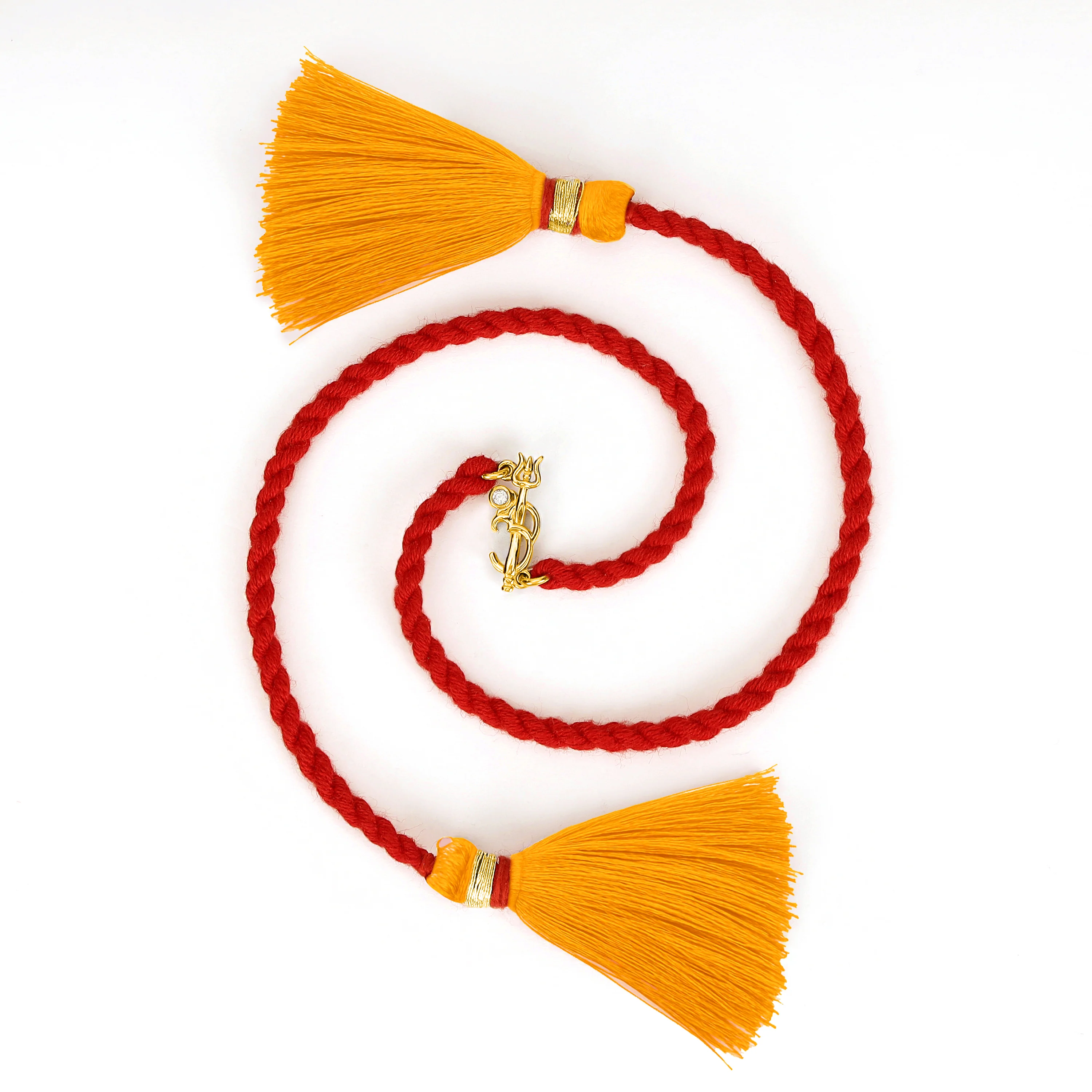Golden Om Bond Gold-Plated 925 Sterling Silver Rakhi with Tassle - Image 6