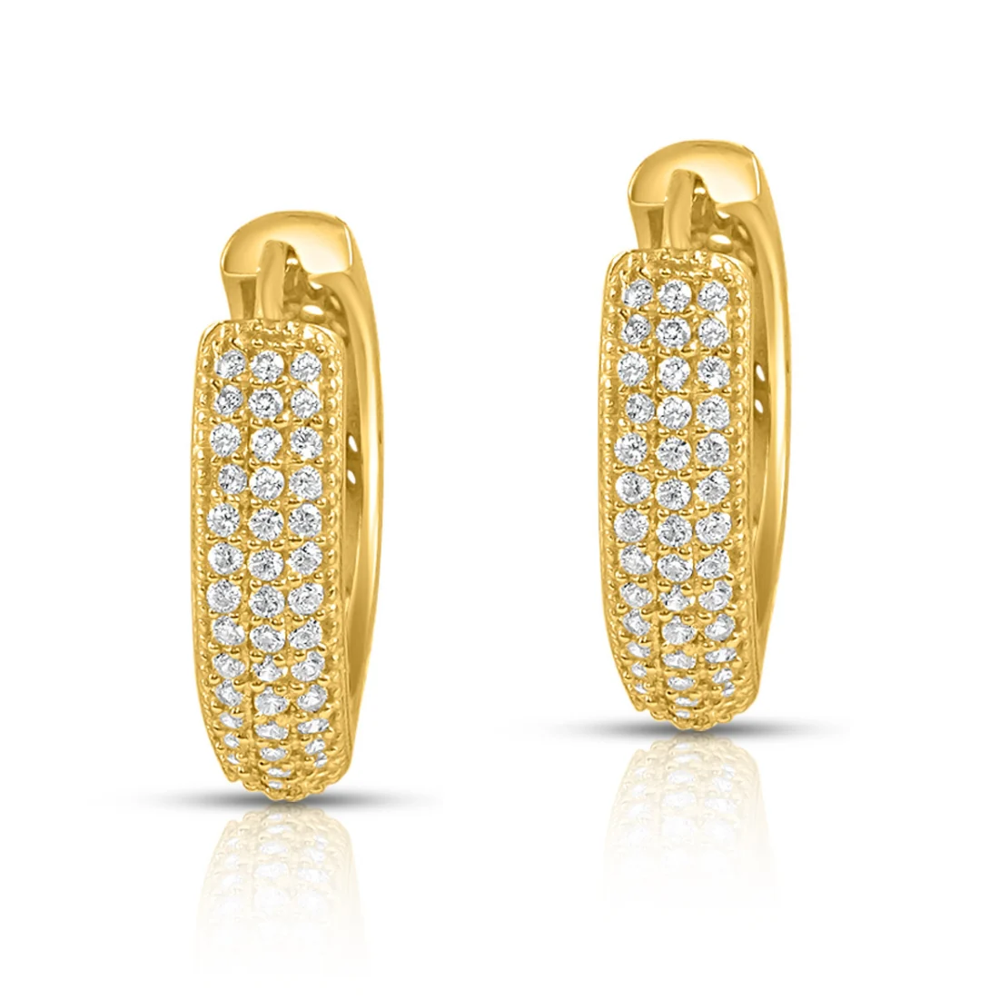 Golden Radiance Gold-Plated 925 Sterling Silver Hoop Earrings - Image 4