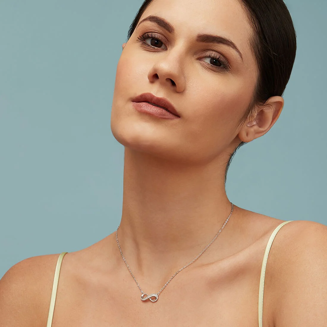 Infinity Rhodium Plated 925 Sterling Silver Necklace - Image 8