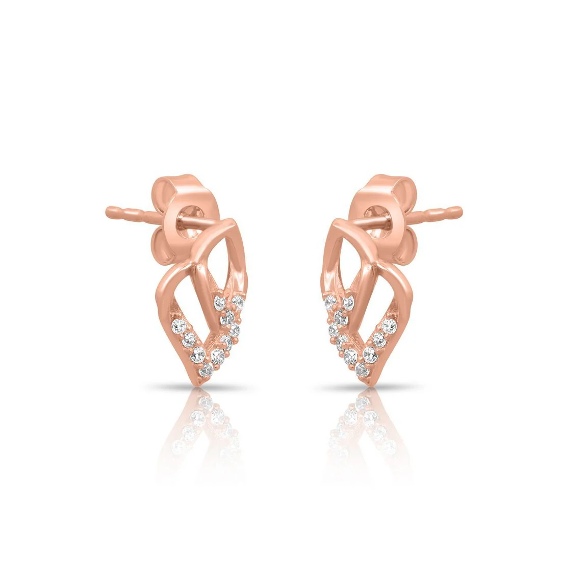 Graceful Shapes Rose Gold Plated 925 Sterling Silver Earrings - Image 5