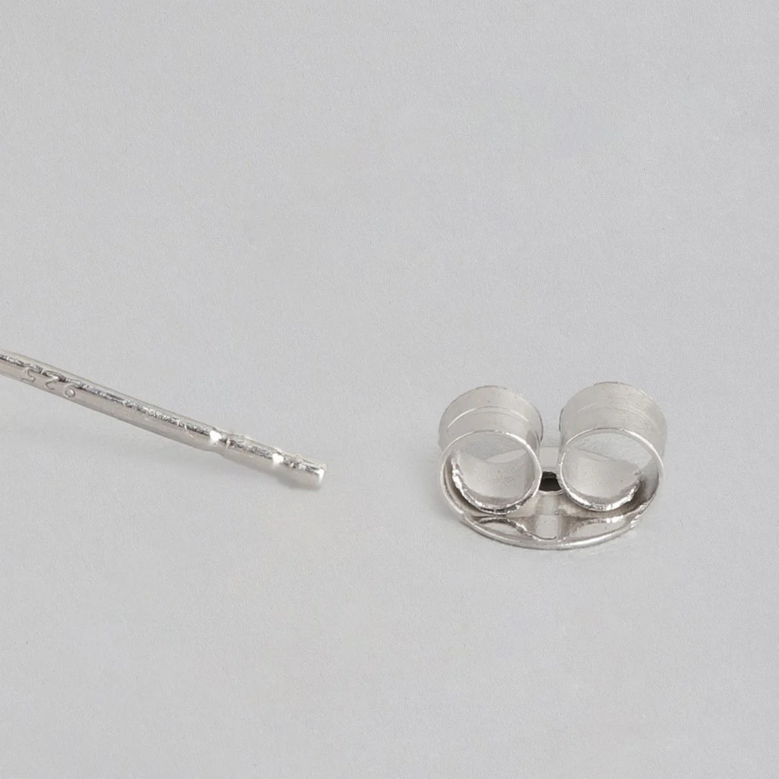 Green Stones Star Rhodium Plated 925 Sterling Silver Stud - Image 5