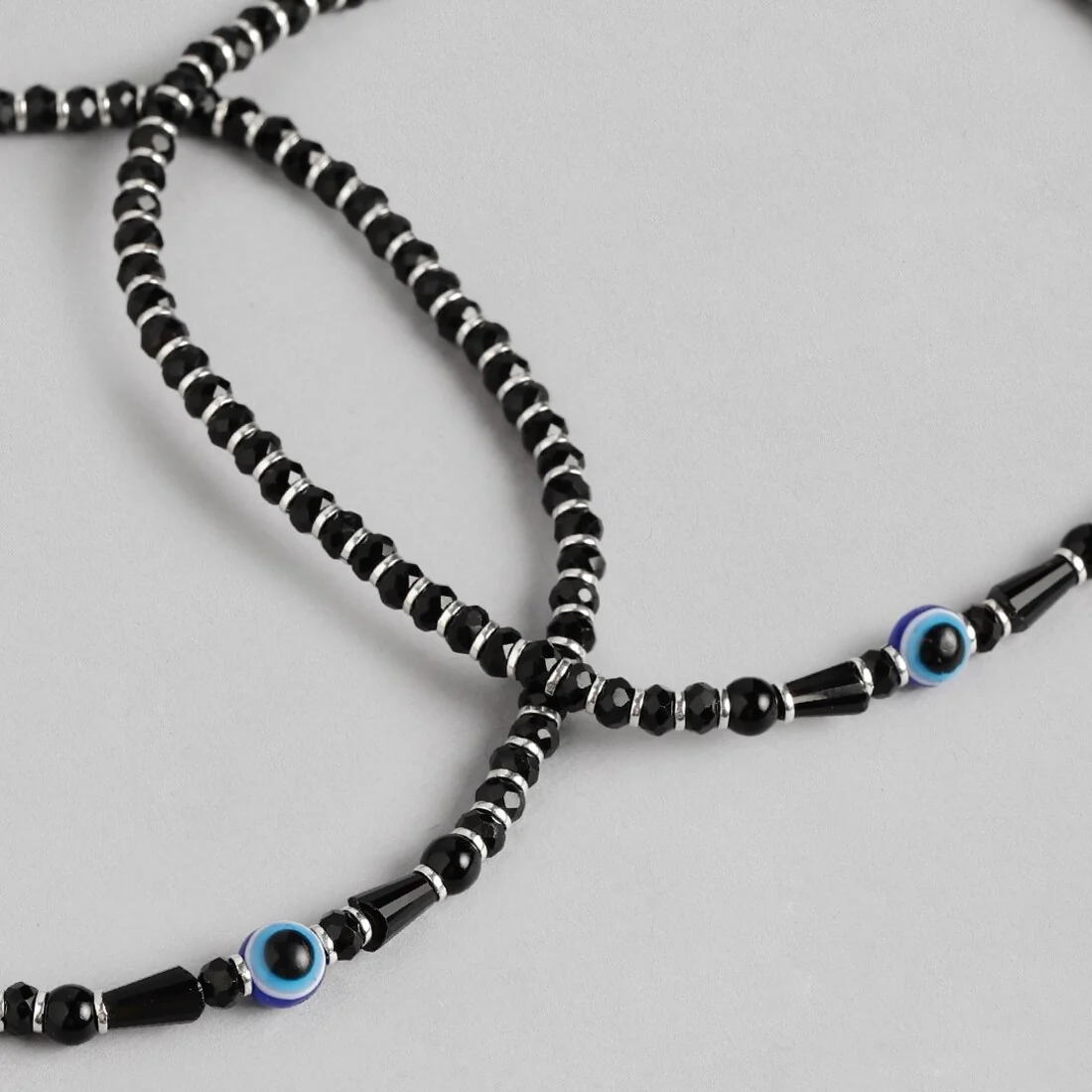 Guardian Evil Eye Beaded Silver-Plated 925 Sterling Silver Anklet - Image 7