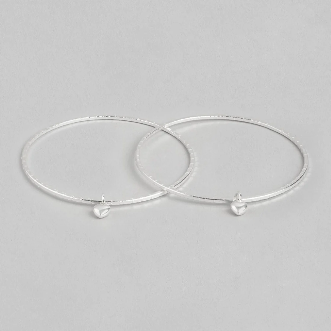 Harmony Hearts 925 Sterling Silver Multi-Tone Plated Combo Bangle - Image 6
