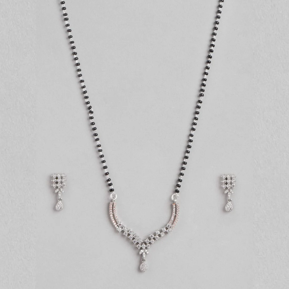 Harmony in Duality Dual Tone CZ 925 Sterling Silver Combo Mangalsutra - Image 4