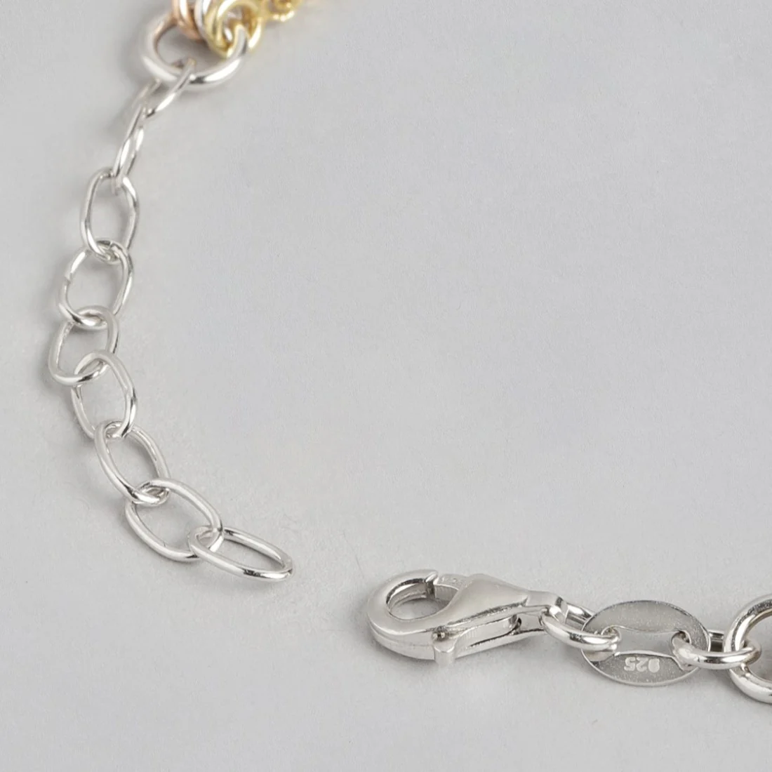 Harmony in Triads Triple Tone Plated 925 Sterling Silver Bracelet - Image 6