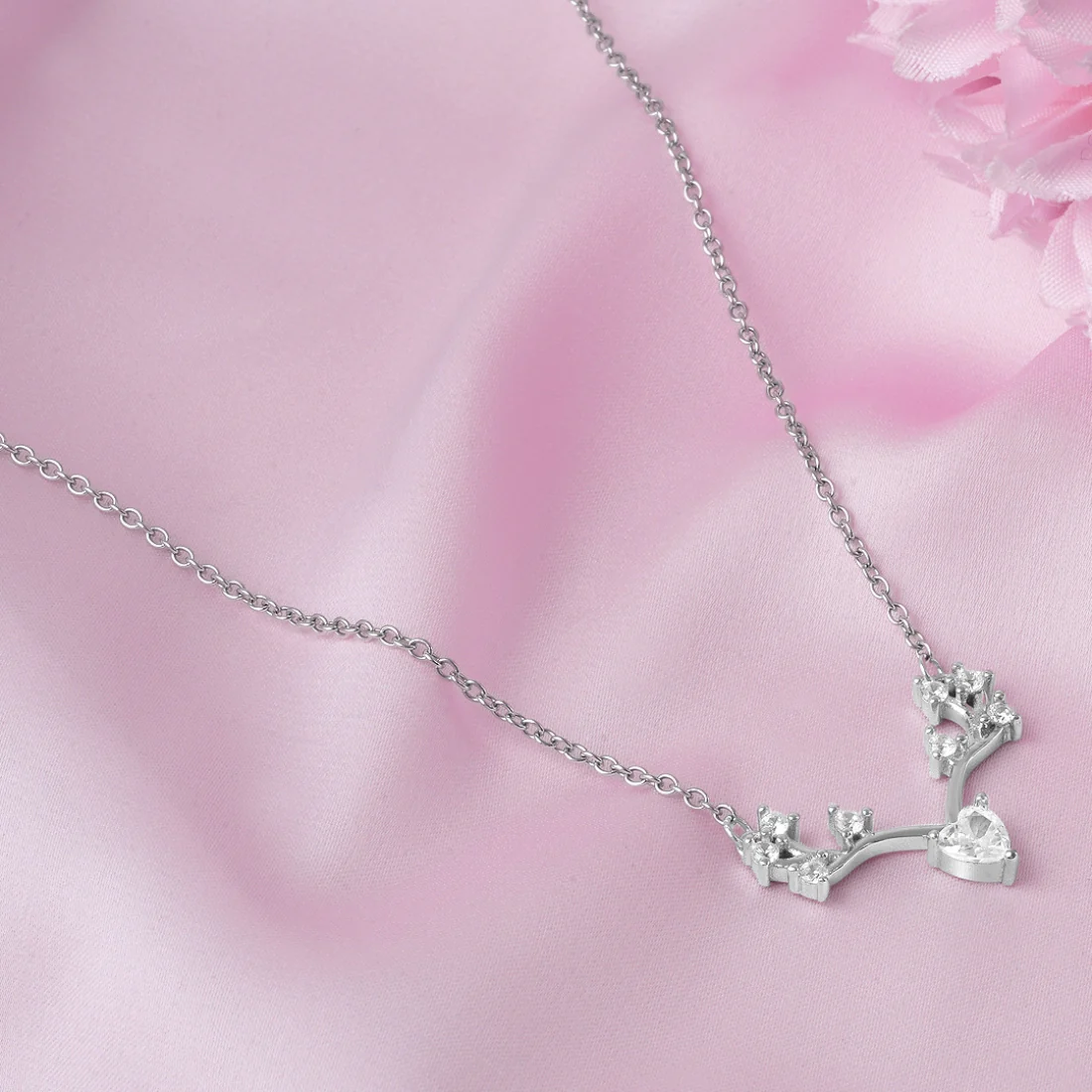 Heart Rhodium Plated 925 Sterling Silver Necklace - Image 4