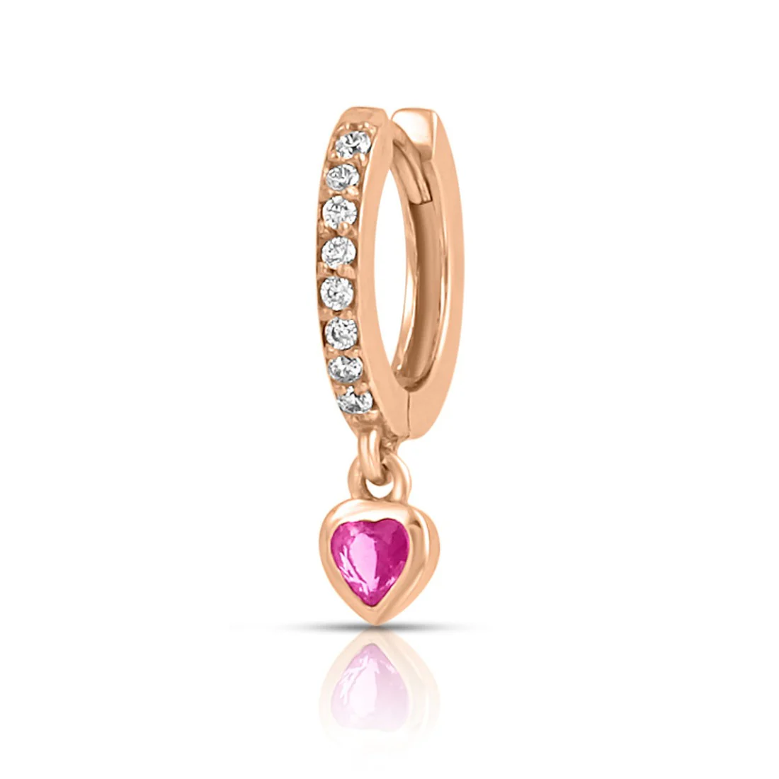 Heart Rose Gold Plated 925 Sterling Silver Drop Earrings - Image 6