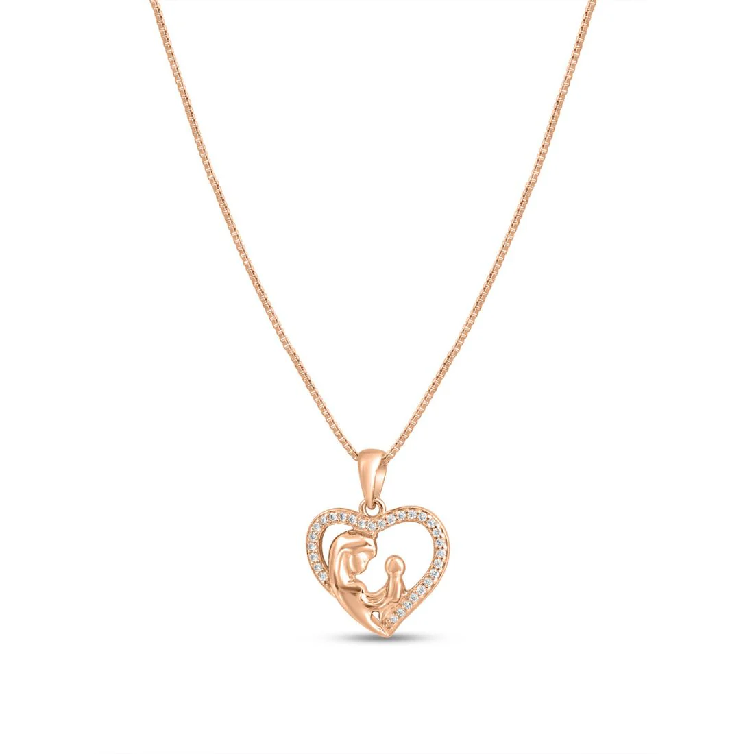 Heart Rose Gold Plated 925 Sterling Silver Pendant - Image 3