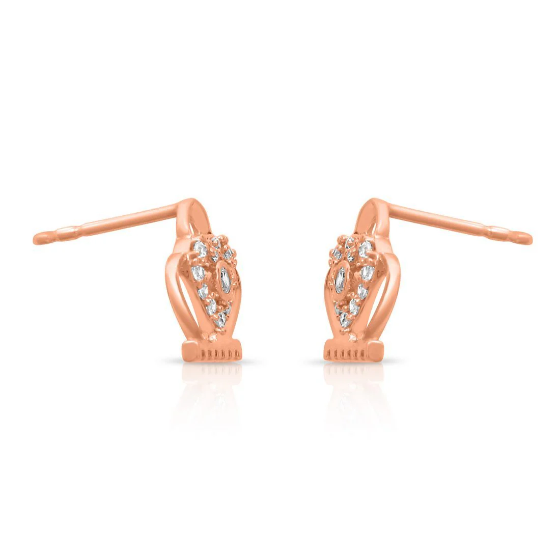 Heart Spark Rose Gold Plated 925 Sterling Silver Earrings - Image 5