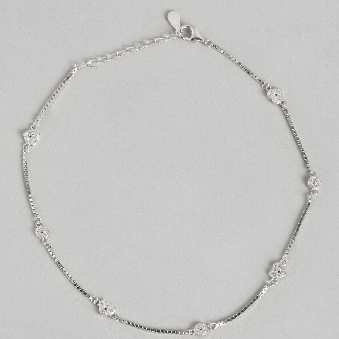 Minimal Heart Trinket 925 Silver Anklet - Image 5