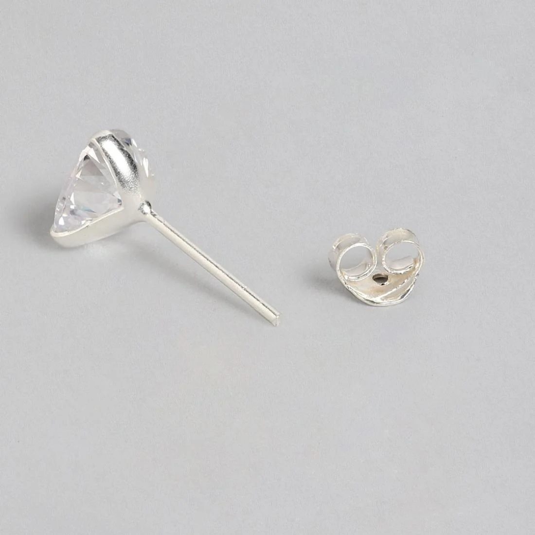 Heart Wrapped Silver 7 mm 925 Silver Earrings - Image 6