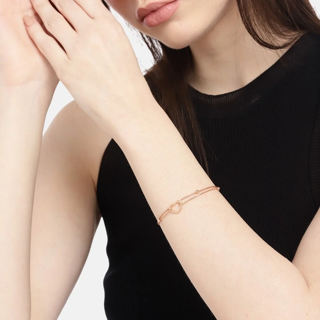 Heartfelt Affection Rose Gold-Plated 925 Sterling Silver Bracelet - Image 2