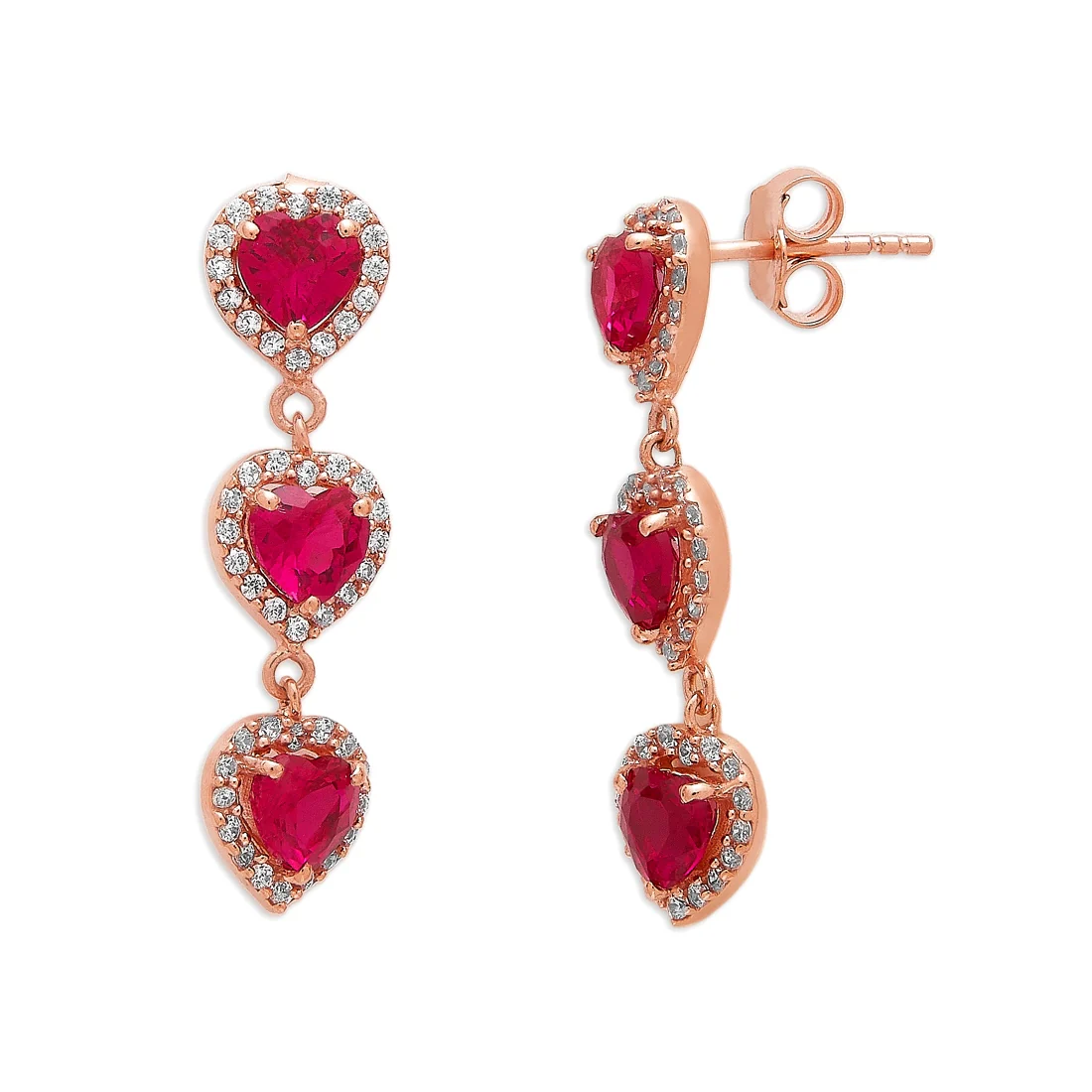 Heartfelt Elegance Rose Gold-Plated 925 Sterling Silver Jewelry Set - Image 4