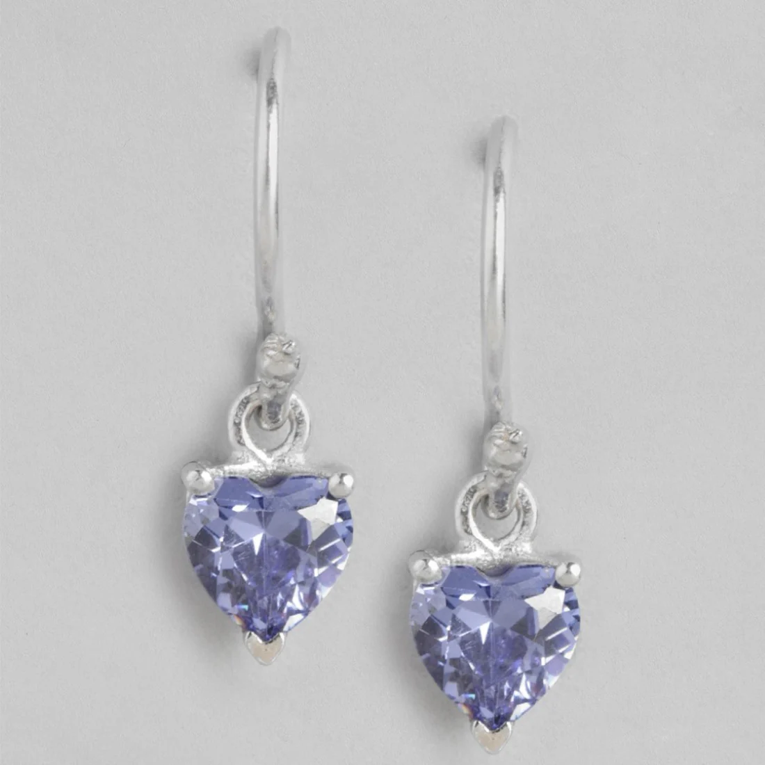 Heartfelt Radiance Rhodium-Plated CZ 925 Sterling Silver Earrings - Image 3